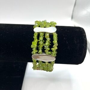 DTR JAY KING 925 Silver Vintage Peridot Multi-Strand Chain Bracelet size 7.5